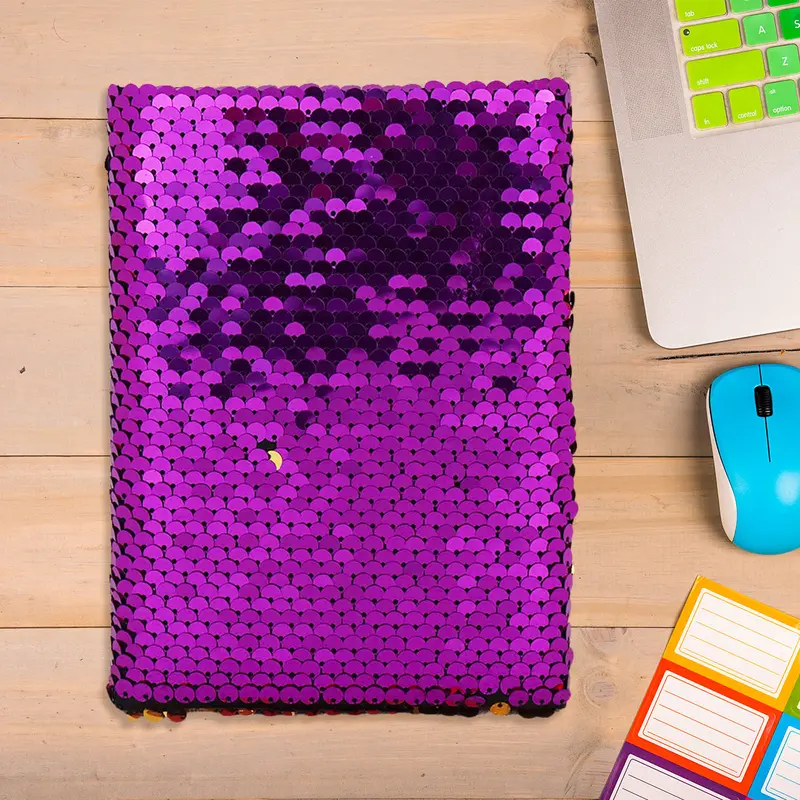 Libreta Con Lentejuelas Color Morado 1