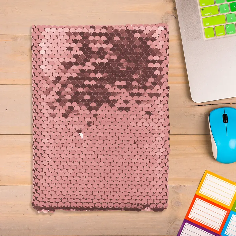 Libreta Con Lentejuelas Color Rosa 1