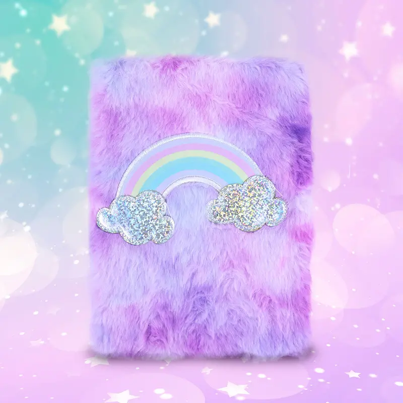 Libreta De Arcoíris Con Textura De Peluche, 80 Páginas 1