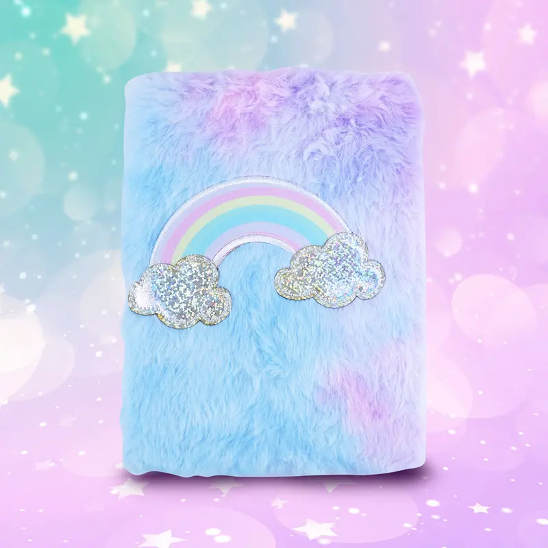 Libreta De Arcoíris Con Textura De Peluche, 80 Páginas 1