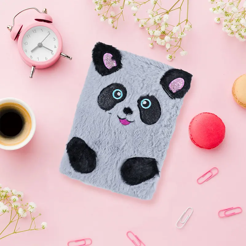 Libreta De Panda Con Textura De Peluche, 80 Páginas 1