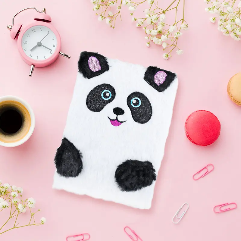 Libreta De Panda Con Textura De Peluche, 80 Páginas 1