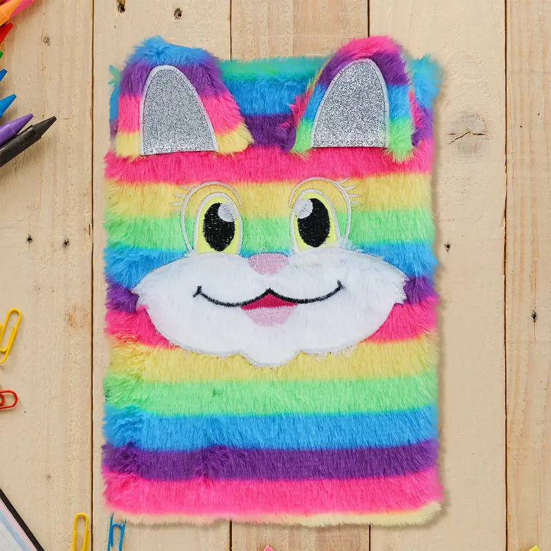 Libreta De Peluche Con Diseño De Gato, Multicolor 1