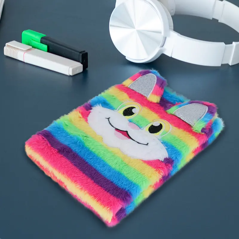 Libreta De Peluche Con Diseño De Gato, Multicolor 2