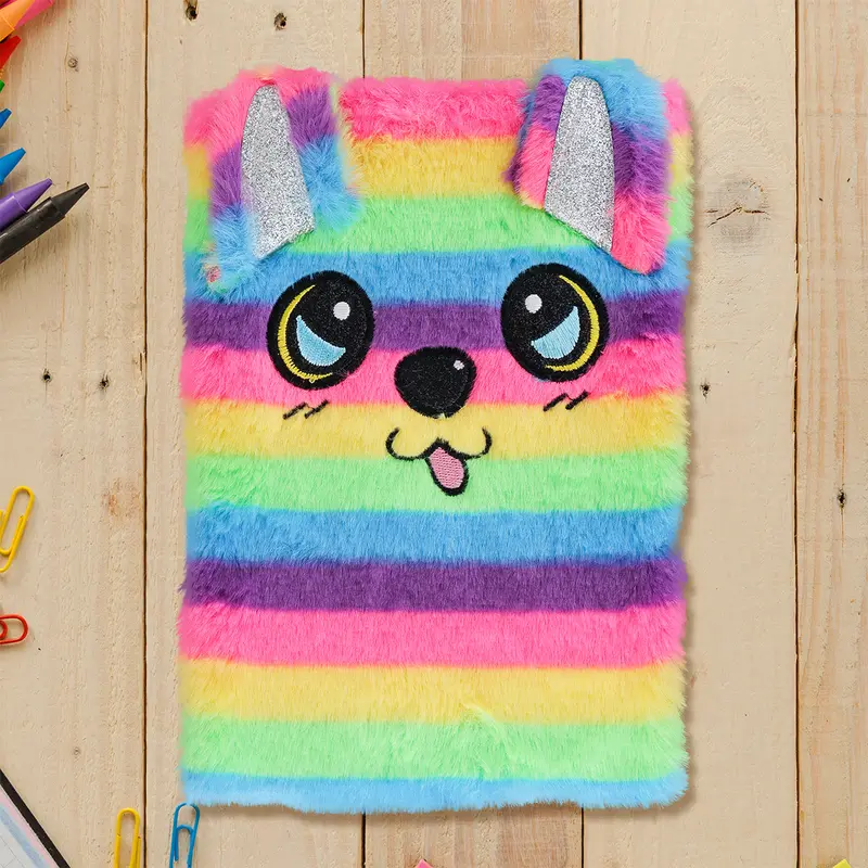 Libreta De Peluche, Diseño De Perro Multicolor 1