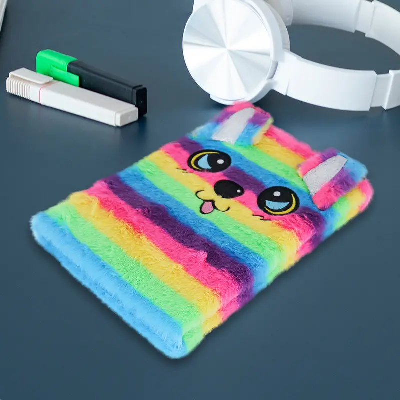 Libreta De Peluche, Diseño De Perro Multicolor 2