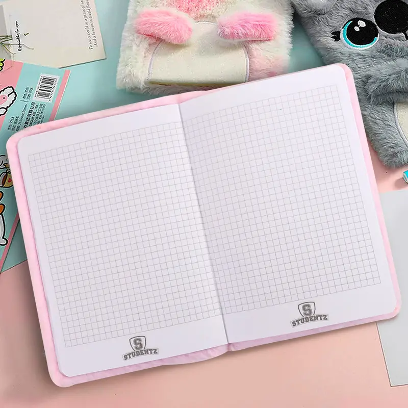 Libreta Mapache De Peluche Color Rosa, 80 Páginas 2