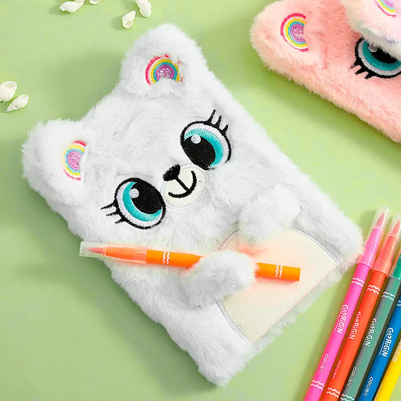 Libreta Oso De Peluche Color Blanco, 80 Páginas 1