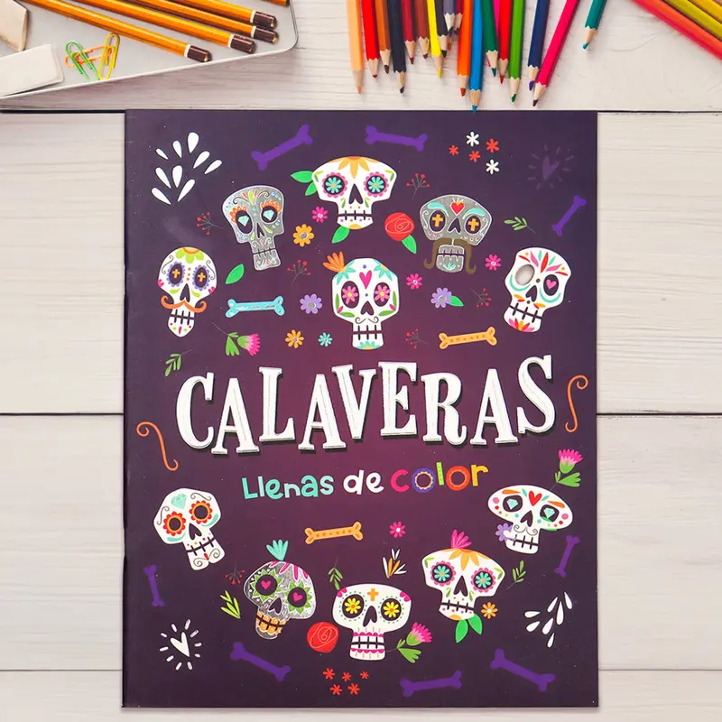 Libro Para Colorear "Calaveras Llenas De Color" 1