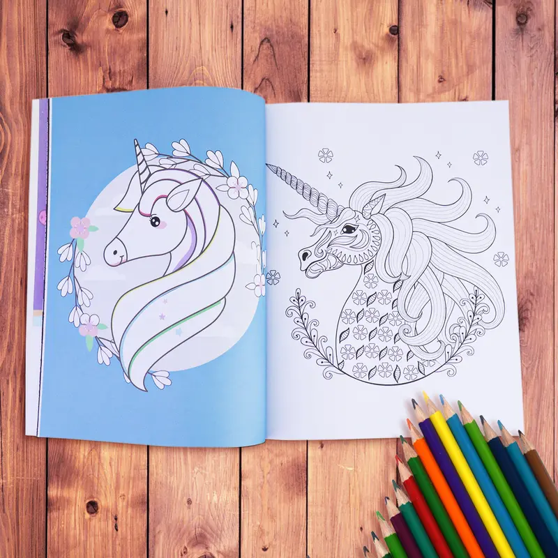 Libro Para Colorear De Unicornio Mándala 64 Pág. 2