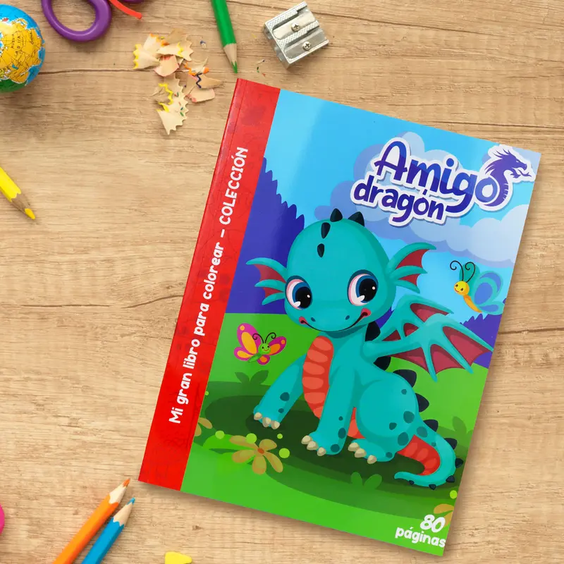 Libro Para Colorear, Dragón, 80 Páginas 1