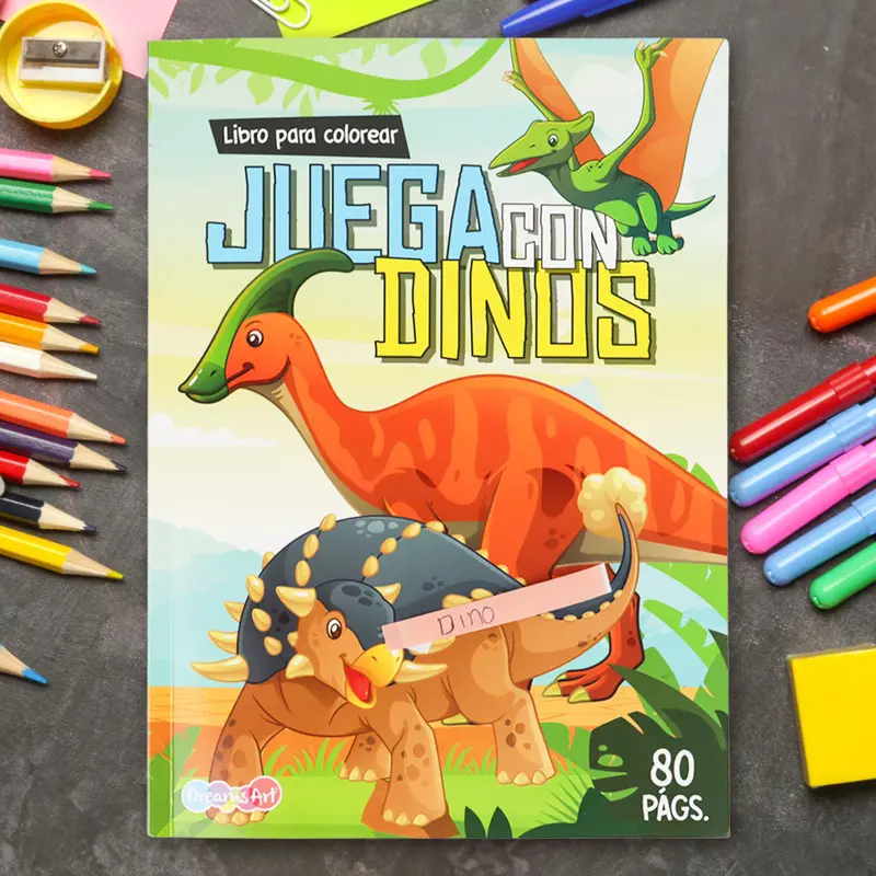 Libro Para Colorear, Juega Con Dinos 1