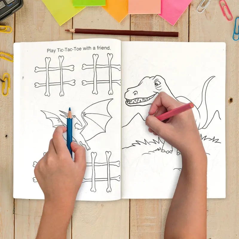Libro Para Colorear, Juega Con Dinos 2