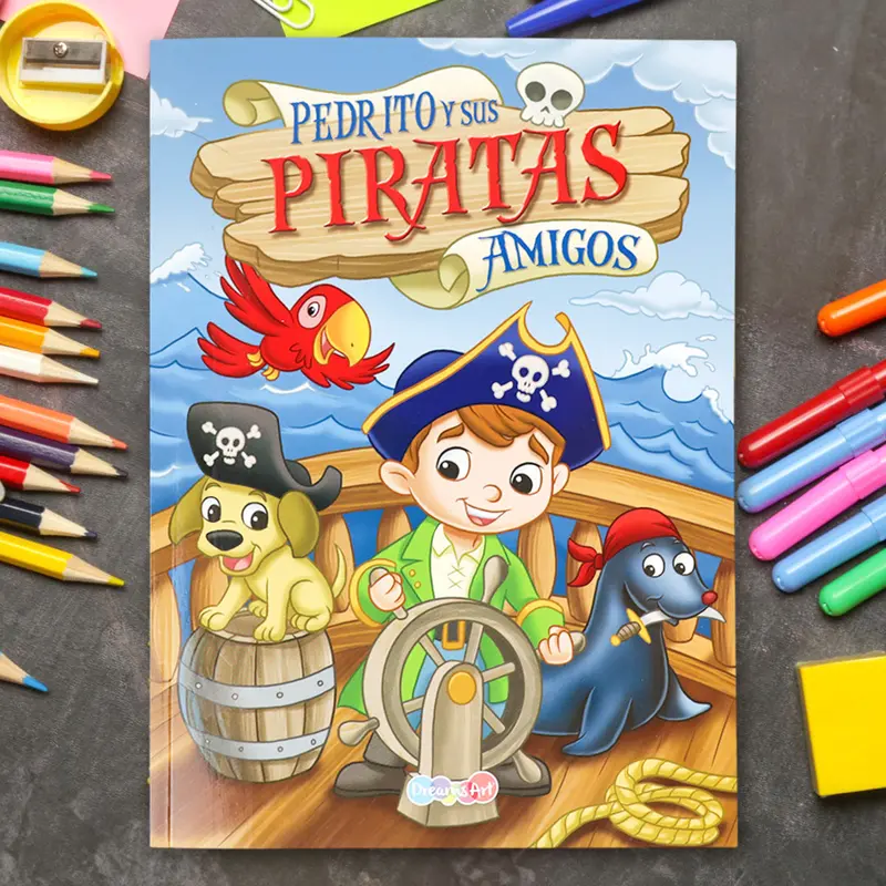 Libro Para Colorear, Pedrito Y Sus Amigos Piratas 1