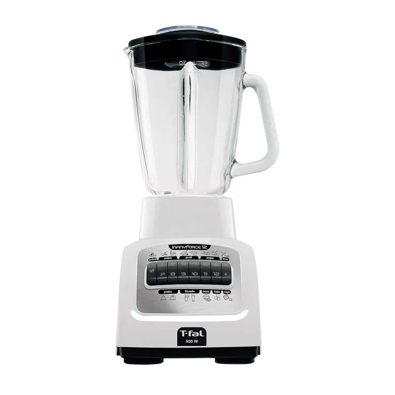 Licuadora T-Fal Infinyforce 12 Vaso De Vidrio 1.25 Litros Blanca Ln8121mx 1