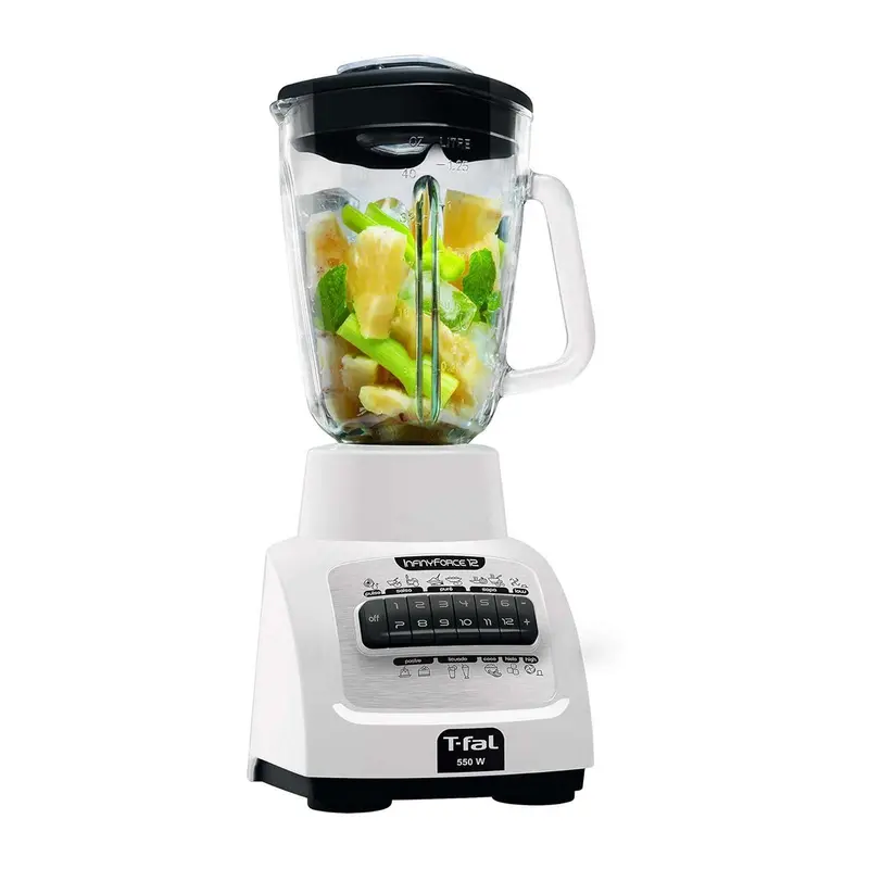 Licuadora T-Fal Infinyforce 12 Vaso De Vidrio 1.25 Litros Blanca Ln8121mx 2