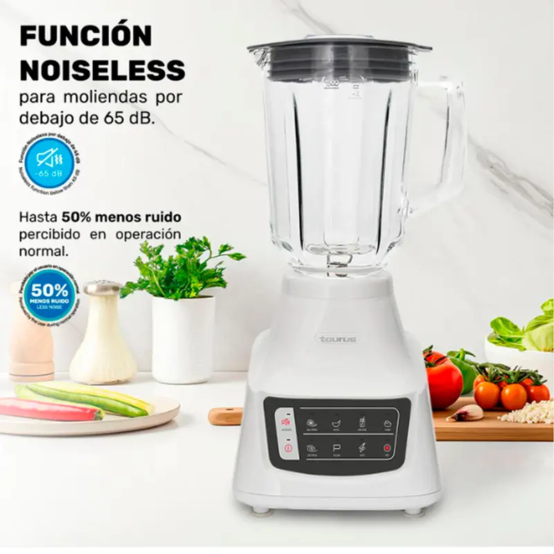 Licuadora Taurus Mod. Potenza Comfort Vaso De Vidrio Blanco ** 2