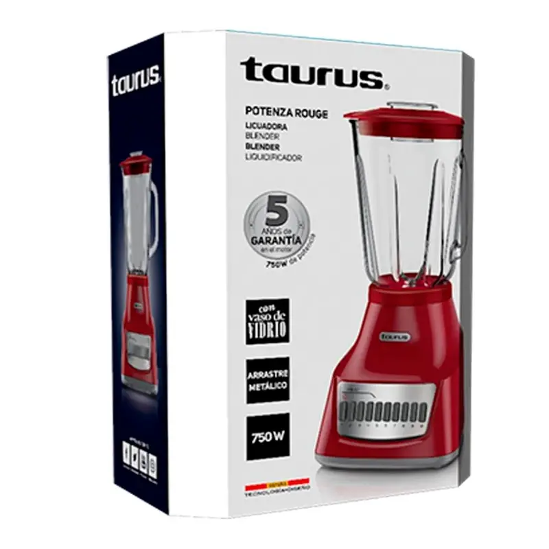 Licuadora Taurus Mod. Potenza Rouge 10V V/Vidr Rja** 2