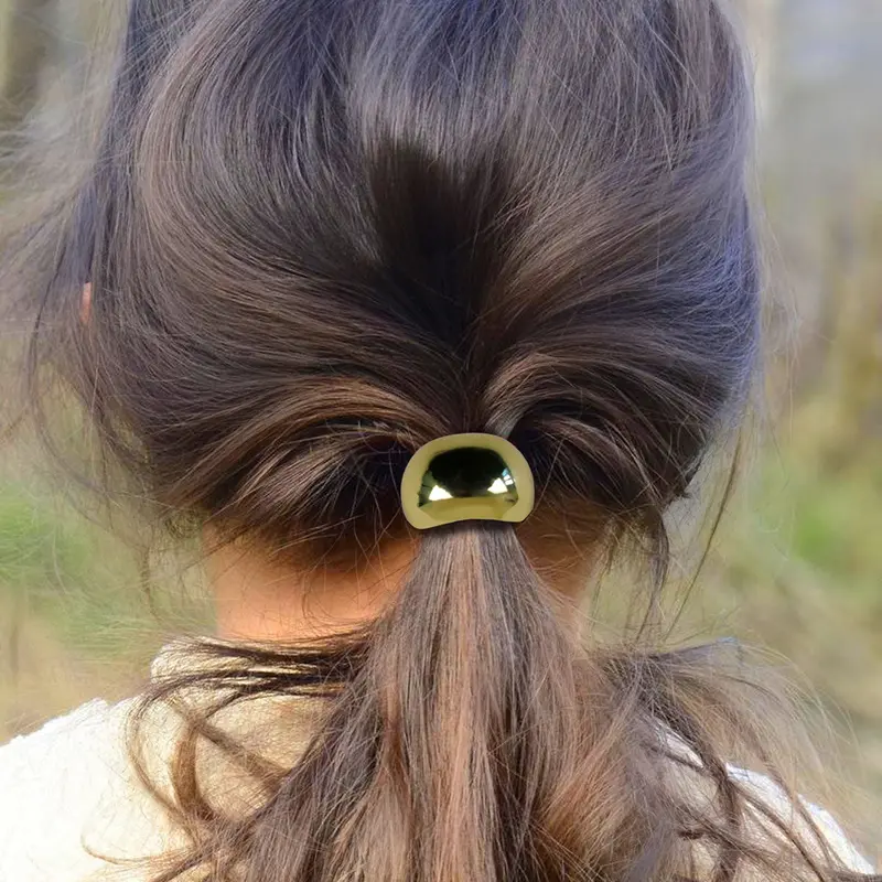 Liga Para El Cabello Con Hebilla De Metal, Color Dorado 1