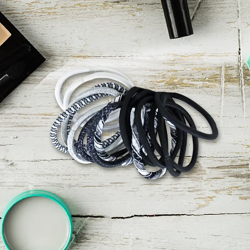 Ligas Color Negro Con Blanco Para El Cabello, Conair 2