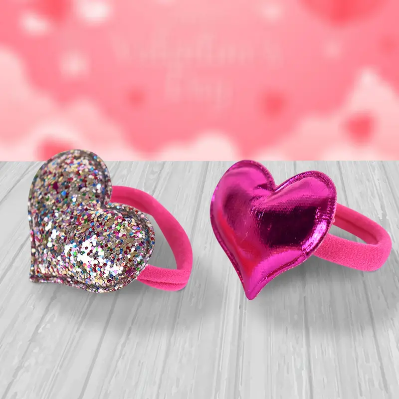 Ligas Con Corazones Para Cabello, 4 Pzas 2