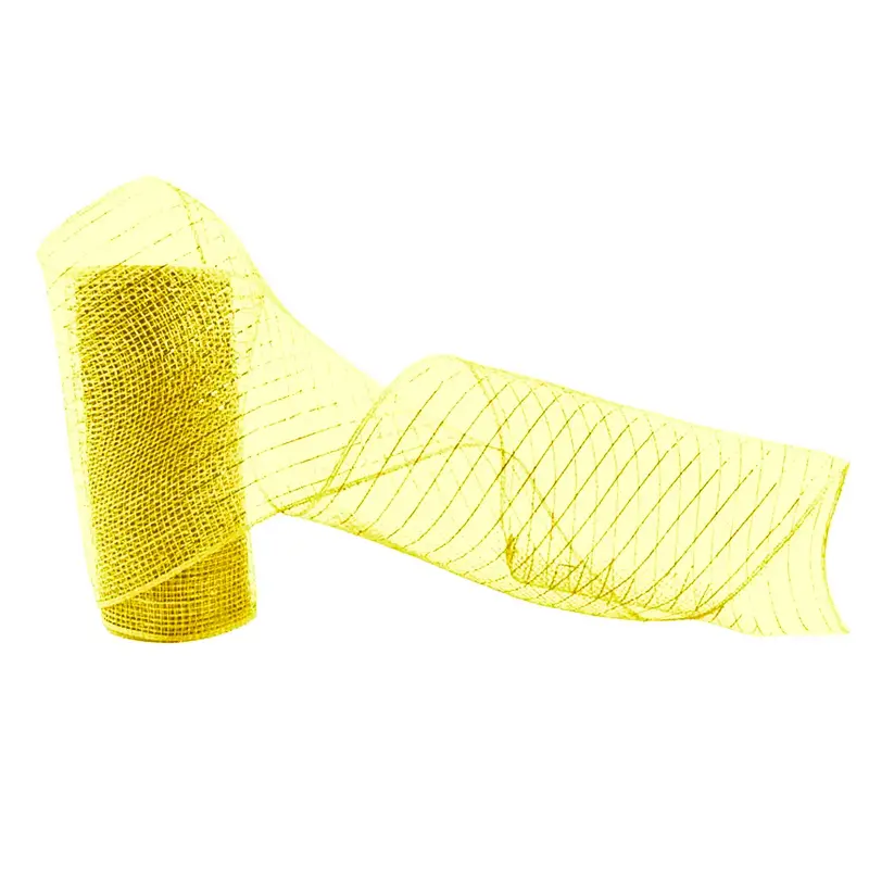 Listón Mesh Navideño, Color Amarillo 2