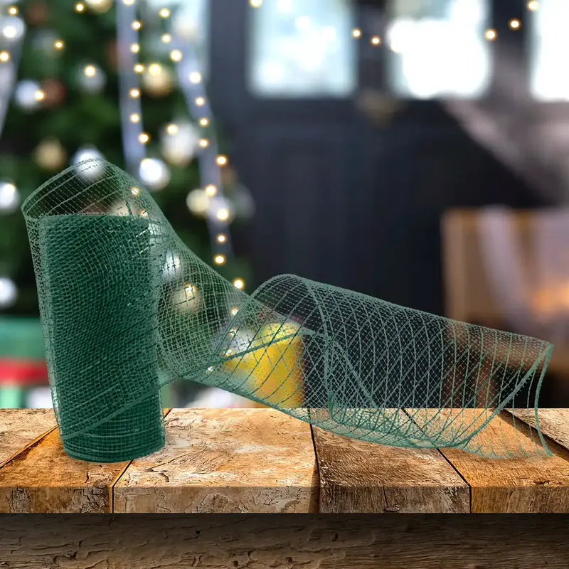 Listón Mesh Navideño, Color Verde 1