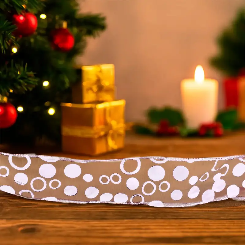 Listón Navideño Color Blanco Pattern Ribbon 2
