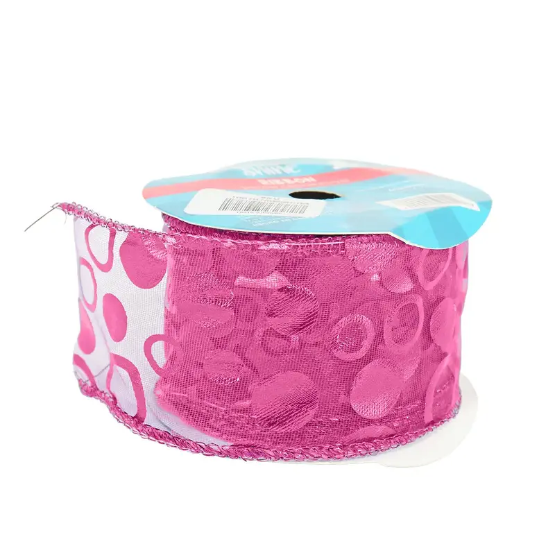 Listón Navideño Color Fucsia Pattern Ribbon 1