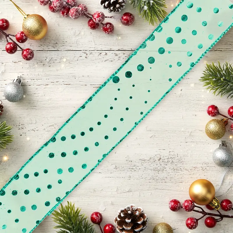 Listón Navideño, Color Verde, Ribbon 2