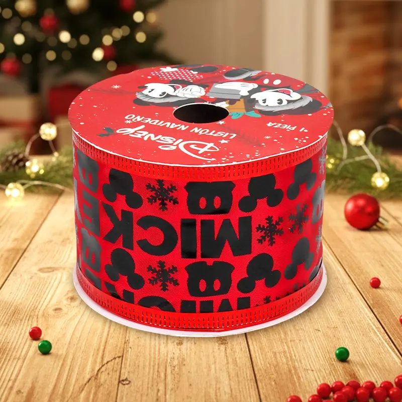 Listón Navideño, Diseño Mickey, Color Rojo 1