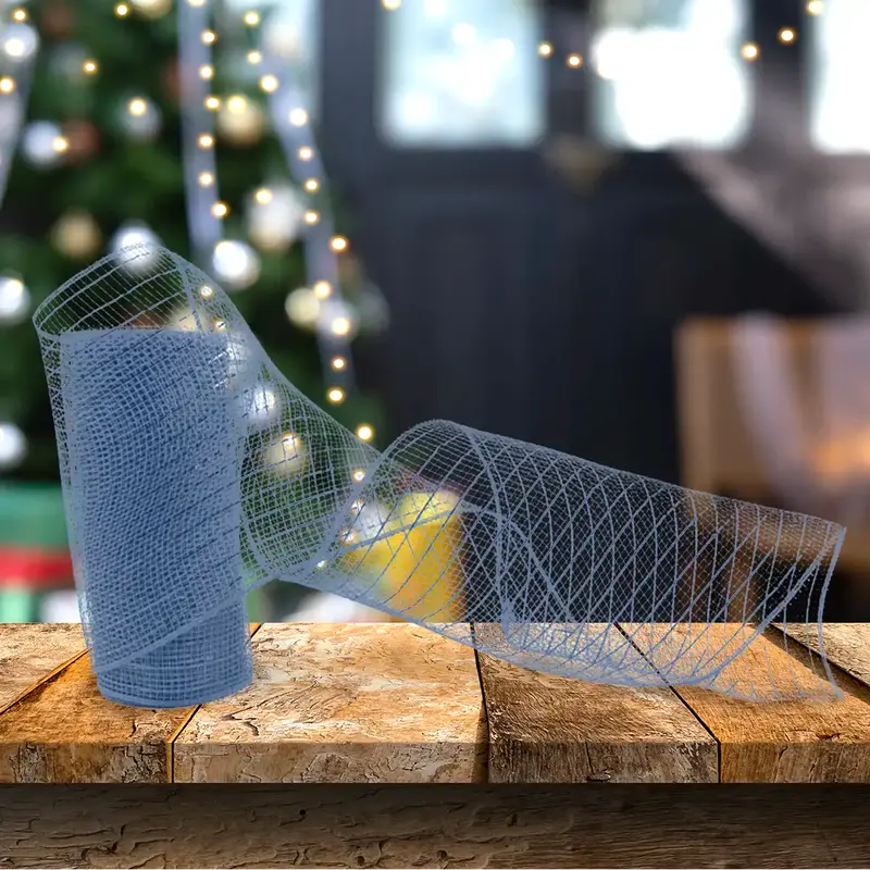Listón Navideño Mesh, Color Azul, 3 M 1