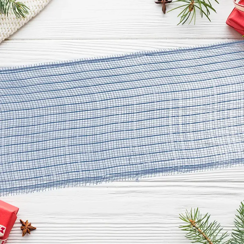 Listón Navideño Mesh, Color Azul, 3 M 2