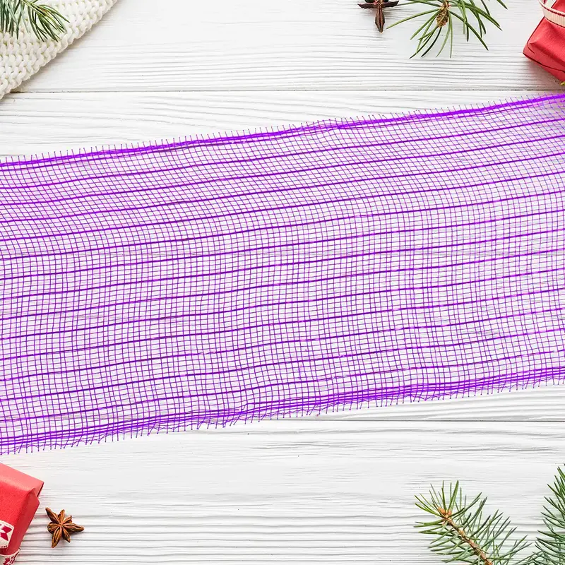 Listón Navideño Mesh, Color Morado 2