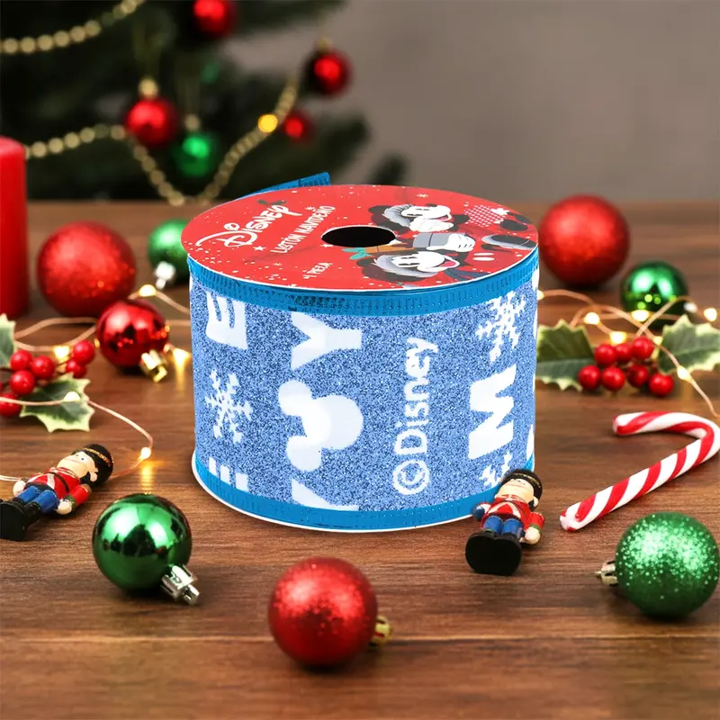 Listón Navideño, Mickey, Color Azul 1