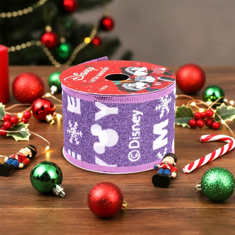 Listón Navideño, Mickey, Color Morado 1