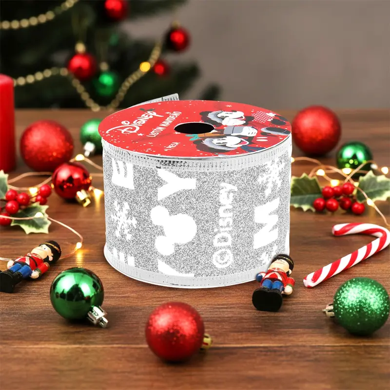 Listón Navideño, Mickey, Color Plata 1