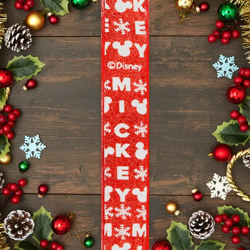 Listón Navideño, Mickey, Color Rojo 2