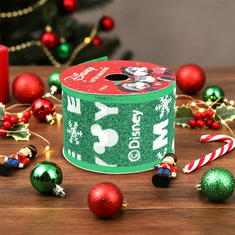 Listón Navideño, Mickey, Color Verde 1