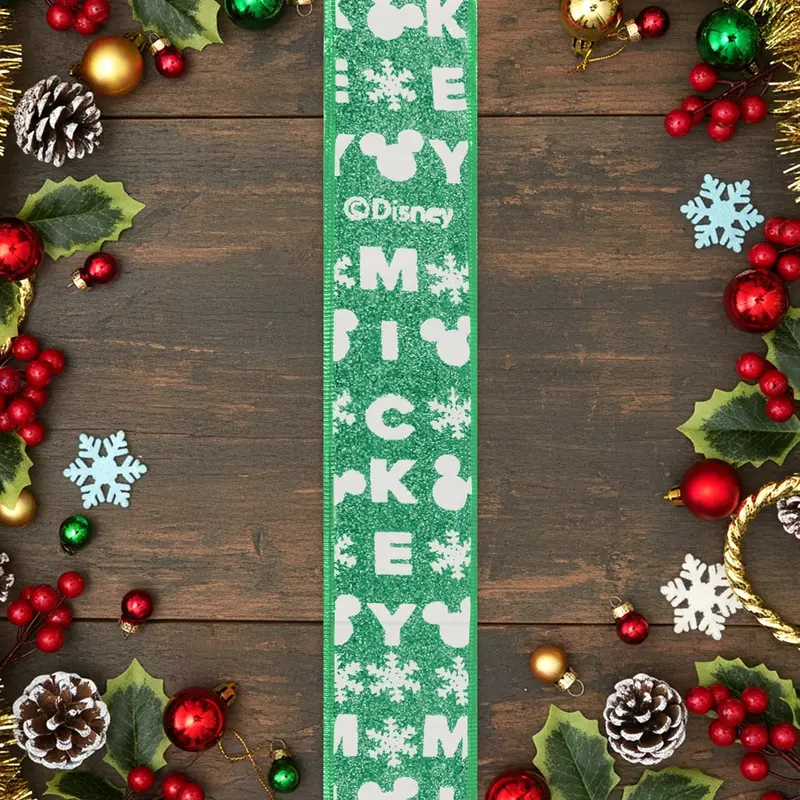 Listón Navideño, Mickey, Color Verde 2