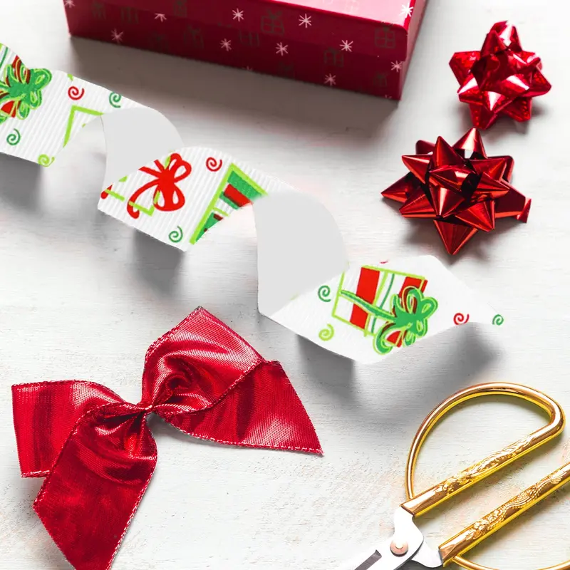 Listón Navideño, Regalos, Color Blanco 2