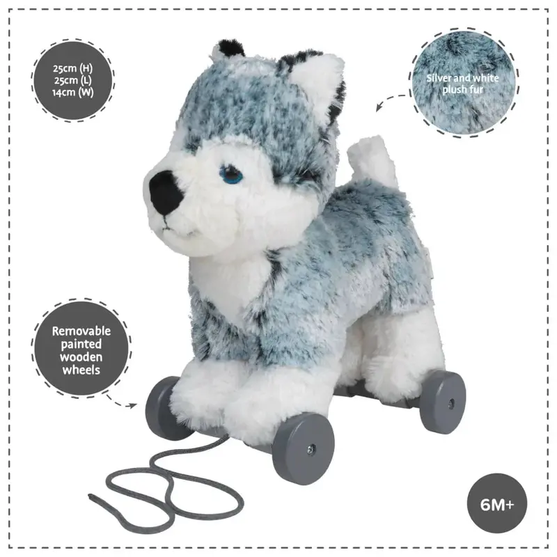 Little Bird Told Me Mishka Dog Pull Along Toy 1
