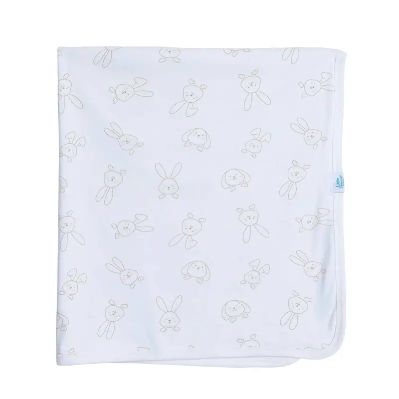 Little Dreams Girls Cotton Jersey Blankets - Ecru 1