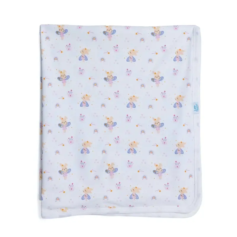 Little Dreams Girls Cotton Jersey Blankets - Ecru 1