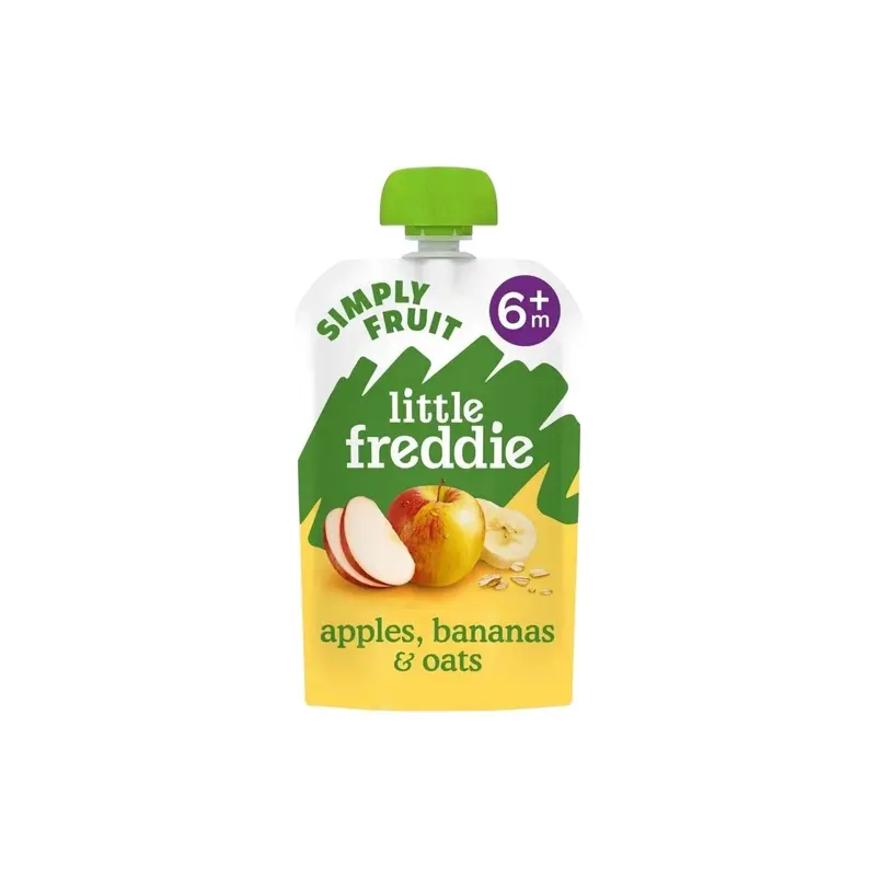 Little Freddie Organic Apples Bananas & Oats Baby Food Pouch 6+ Months 100G 1