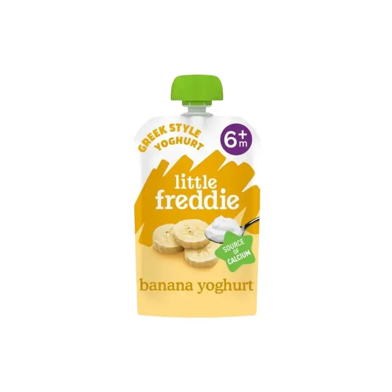 Little Freddie Organic Banana Greek Style Yoghurt Baby Food Pouch 6+ Months 100G 1