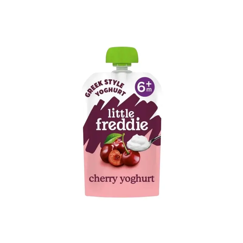 Little Freddie Organic Cherry Greek Style Yoghurt Baby Food Pouch 6+ Months 100G 1