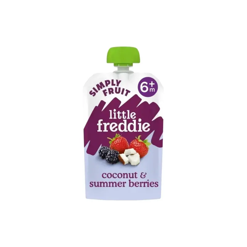 Little Freddie Organic Coconut & Summer Berries Baby Food Pouch 6+ Months 100G 1
