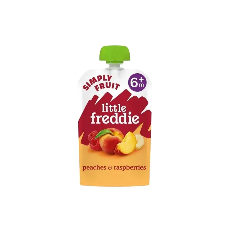 Little Freddie Organic Peaches & Raspberries Baby Food Pouch 6+ Months 100G 1