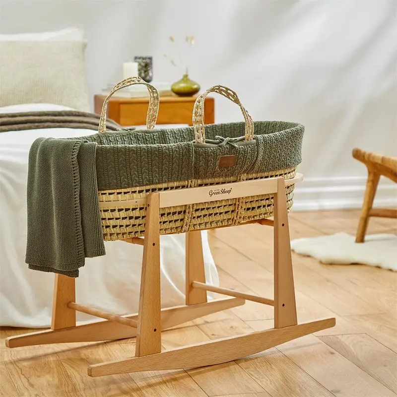Little Green Sheep Organic Cellular Blanket In Juniper 2